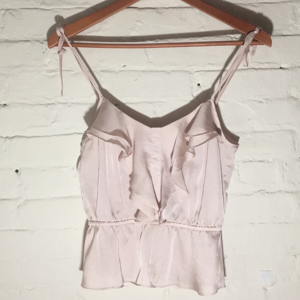 Pink/Nude Ruffled Silky Blouse